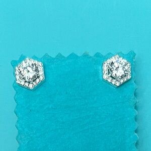 Origami Owl Rhinestone Stud Earrings w Removable Rhinestone Jackets NWOT